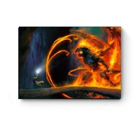 Quadro decorativo MDF Senhor dos anéis Gandalf vs Balrog MadeiraMadeira