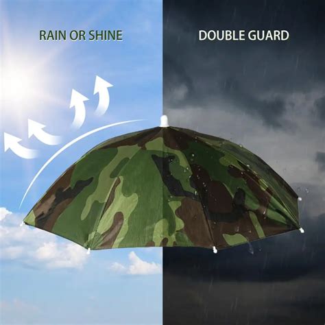 Buy 1 2 4PCS Portable Rain Umbrella Hat Army Green Foldable Outdoor