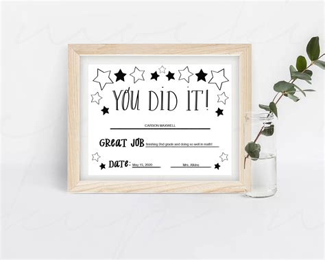 You Did It Certificate Template