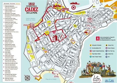 C Diz Sightseeing Map Cadiz Tourist Map Map