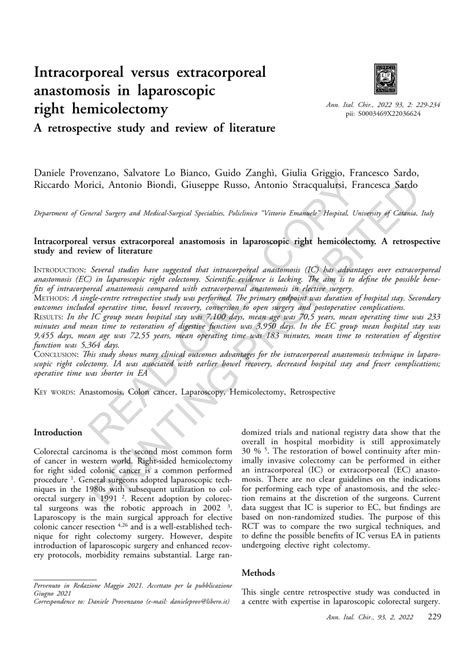 PDF Intracorporeal Versus Extracorporeal Anastomosis In Laparoscopic