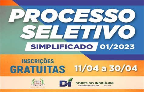 Processo Seletivo Simplificado 01 2023 Notícia Prefeitura de Dores