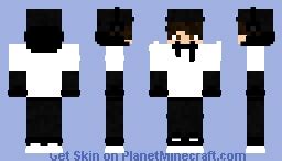 white and black hoodie boy Minecraft Skin