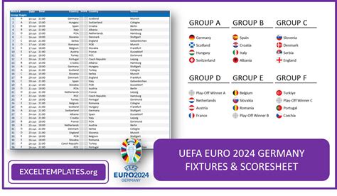 Uefa Euro Schedule Excel Template Lulu Sisely