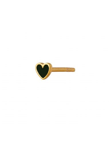 STINE A PETIT LOVE HEART BLACK ENAMEL GOLD