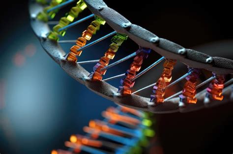 Doble hélice de adn con cierre de pares de bases y detalles moleculares