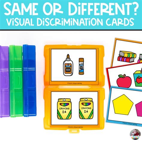 visual discrimination    picture task cards visual