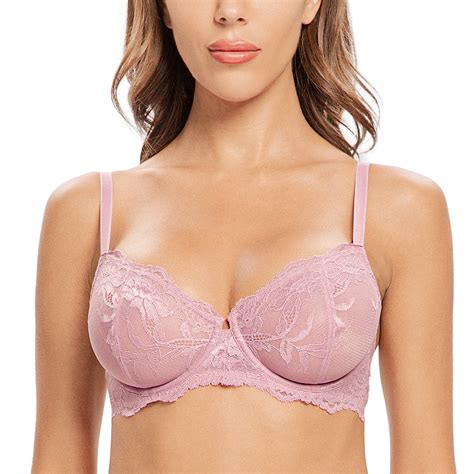 Wingslove Womens Sexy Lace Bra Plus Size Sheer Non Padded Unlined Underwire Brapurple 38c