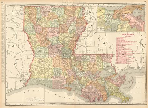 Mcnally S 1902 Map Of Louisiana By Rand Mcnally And Co 1902 Art Source International Inc