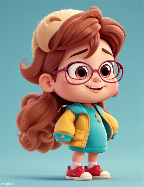 Premium AI Image | animated cartoon little girl character