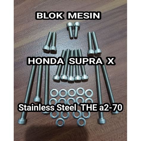 Jual Baut Blok Mesin Kiri Kanan Supra X Stainless Shopee Indonesia