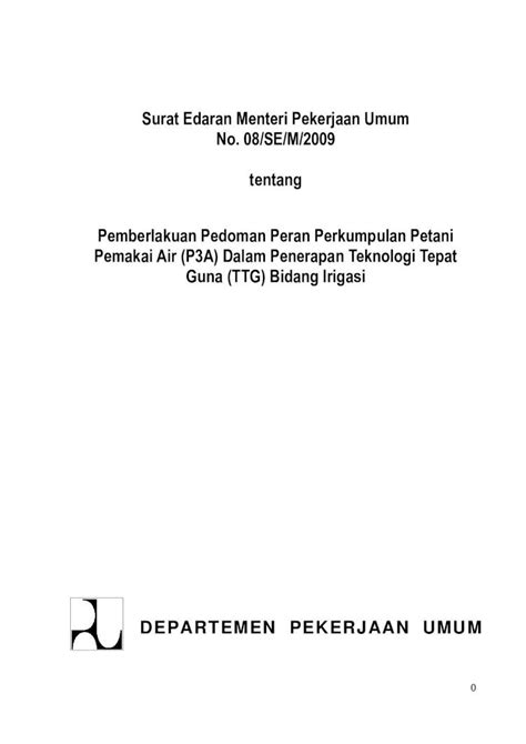 Pdf Surat Edaran Menteri Pekerjaan Umum No Se M Sni