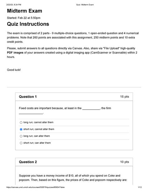 Midterm Attempt Econ Practice Guides Midterm Exam Started Feb