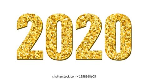 Golden Glitter Numbers Happy New Stock Vector Royalty Free