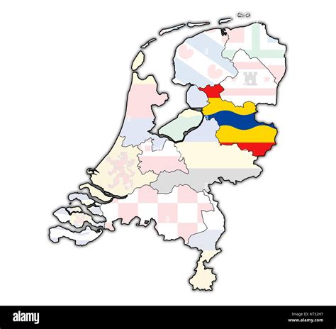 Overijssel On Map Of Provinces Of Netherlands Stock Photo Alamy