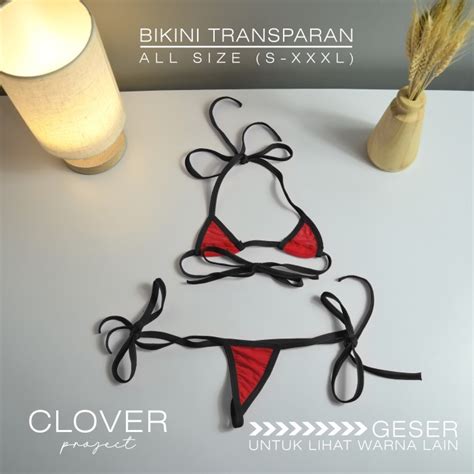 Jual PROMO Micro Bikini Transparan Lingerie Transparan Thong G String Bra Set Shopee Indonesia