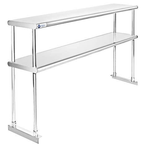 Snapklik Nsf Stainless Steel Commercial Tier Double Overshelf