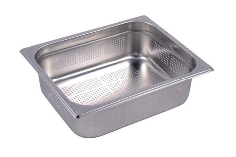 BACINELLA FORATA ACCIAIO INOX GN1 2 H100mm BF1210000X BACINELLE INOX