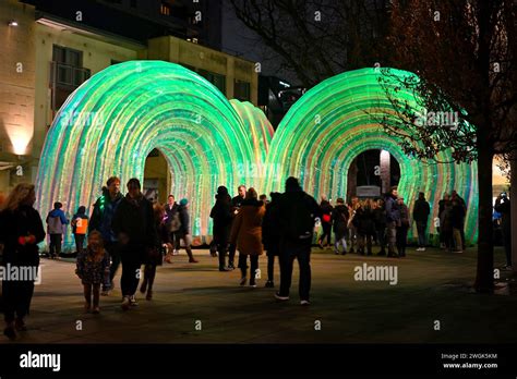 Series Of Giant Inflatable Arches At Night Elysian By Atelier Sisu