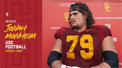 Usc Ol Jonah Monheim Spring Camp Practice No Youtube