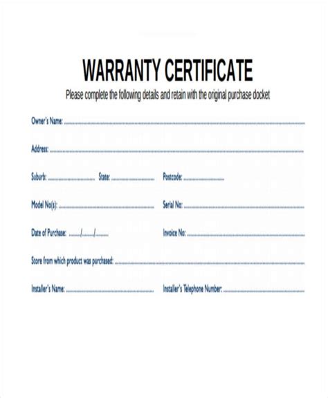 Service Warranty Template