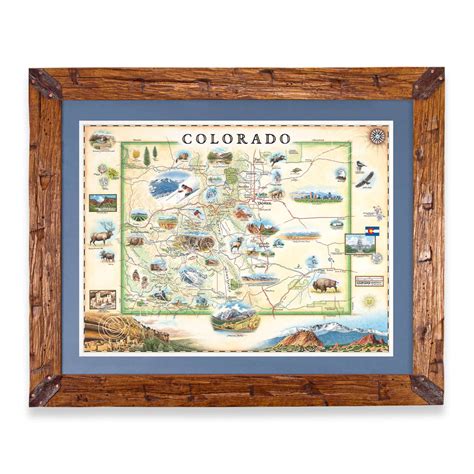 Colorado State Hand-Drawn Map - Xplorer Maps - 24"x18" Print