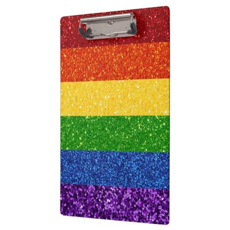 Lgbt Glitter Rainbow Pride Flag Clipboard Zazzle