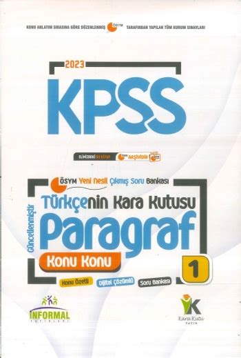 TÜRKÇENİN KARA KUTUSU PARAGRAF KONU KONU İNFORMAL YAYINLARI Limon