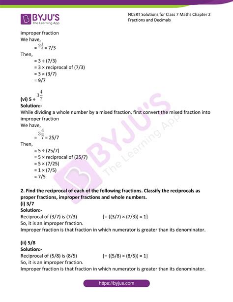 Ncert Solutions For Class 7 Maths Chapter 2 Fractions And Decimals Download Free Pdf