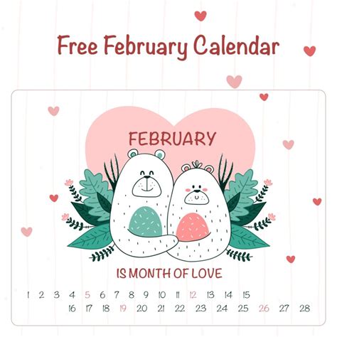 Free February Month Calendar – MasterBundles