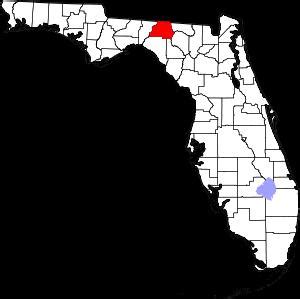 Madison County on the map of Florida 2024. Cities, roads, borders and ...