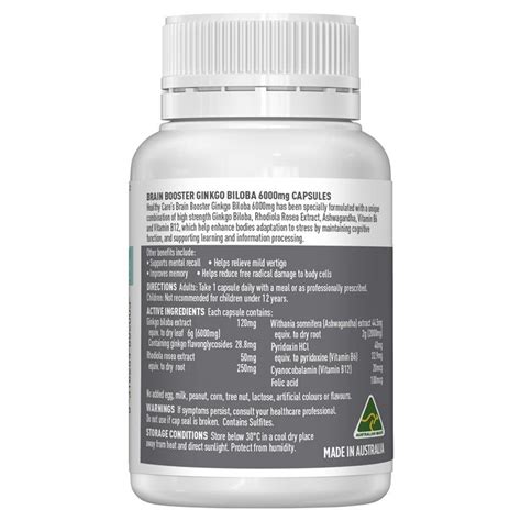 Buy Healthy Care Brain Booster Ginkgo Biloba 6000mg 60 Capsules Online At Chemist Warehouse®