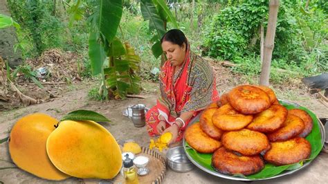 পাকা আম দিয়ে দুর্দান্ত সাদে সুজির পিঠে Amm Diye Pritha Mango