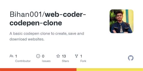 Github Bihan Web Coder Codepen Clone A Basic Codepen Clone To