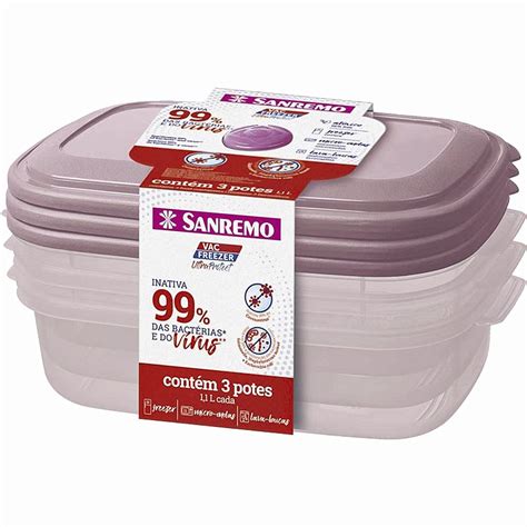 Kit Potes Pl Stico Sanremo Vac Freezer Ml Ultra Protect Japa Vendas