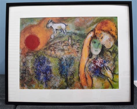 Vintage Framed And Matted Print Les Amoureux De Vence The Lovers Of