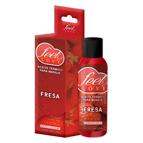 Aceite térmico comestible sabor Fresa ml Feel love Succubuss Sex Shop
