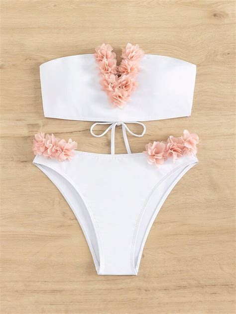 Shein Swim Chicsea Appliques Bandeau Bikini Swimsuit Shein Usa