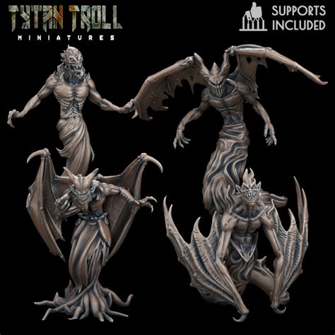 3D Printable Shadow Demon Pack [Pre-Supported] by TytanTroll Miniatures