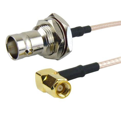 Ra Smc Plug Male To Bnc Female Jack Bulkhead Cable M17113 Rg316 Coax Up To 3 Ghz In 72 Inch