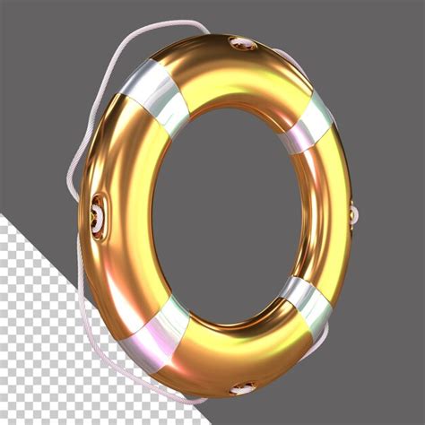 Premium Psd Gold Lifebuoy Ring D Illustration