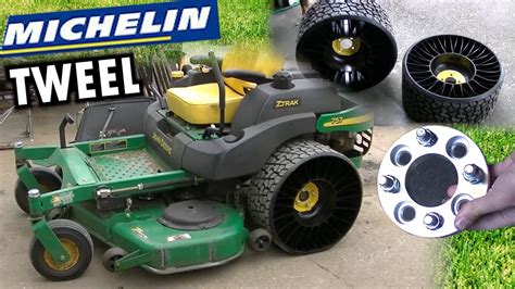 John Deere Ztrak Michelin Tweel Install Airless Tires Youtube