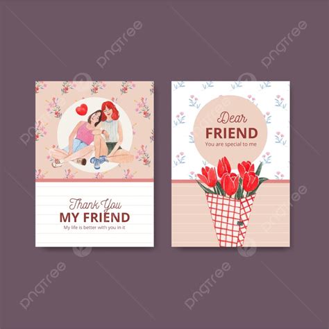 Card Template With National Friendship Day Concept Template Download on ...