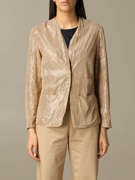 Emporio Armani Outlet Blazer Women Blazer Emporio Armani Women Gold