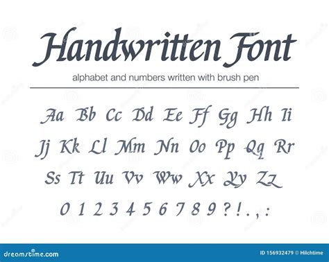 Universal Handwritten Italic Font. Hand Drawn Alphabet Written with ...