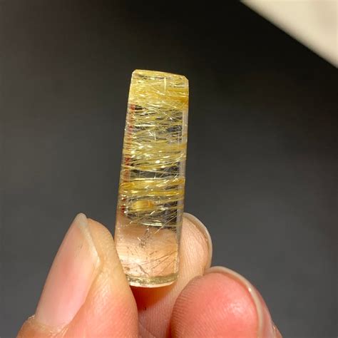 3 6gram Natural Gold Hair Rutilated Quartz Crystal Loose Gemstone