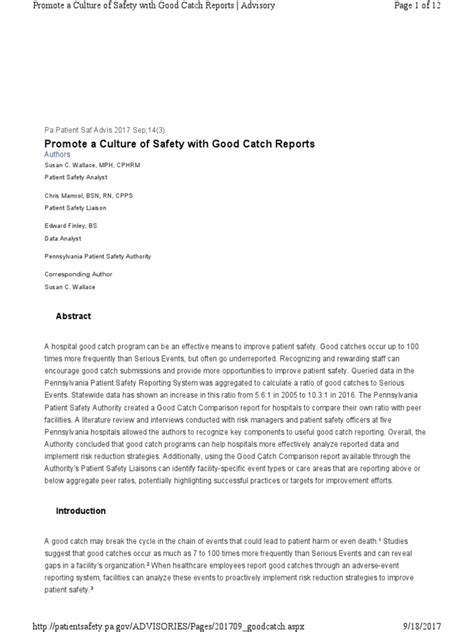 Good Catch Pdf Patient Safety Hospital