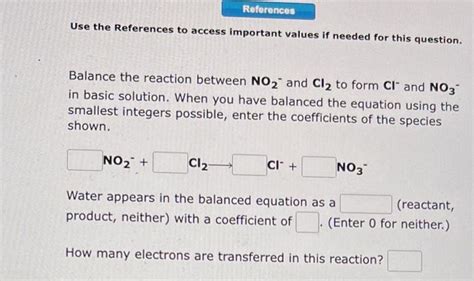 Solved Balance The Reaction Between NO2and Cl2 To Form Chegg