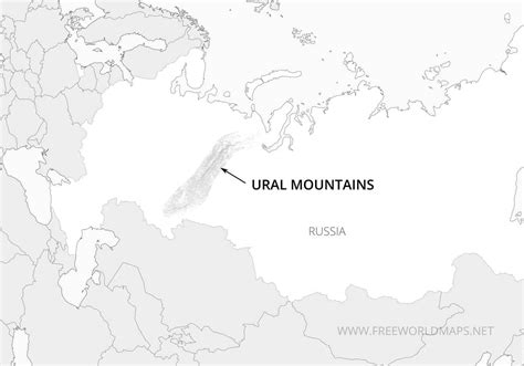 Ural Mountains map