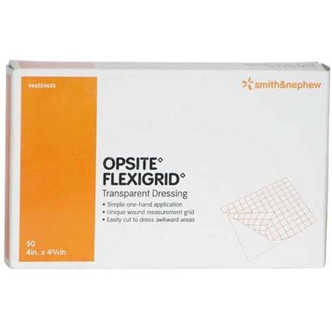 OpSite Flexigrid 4 X 4 3 4 In Adhesive Transparent Film Dressing 66024630